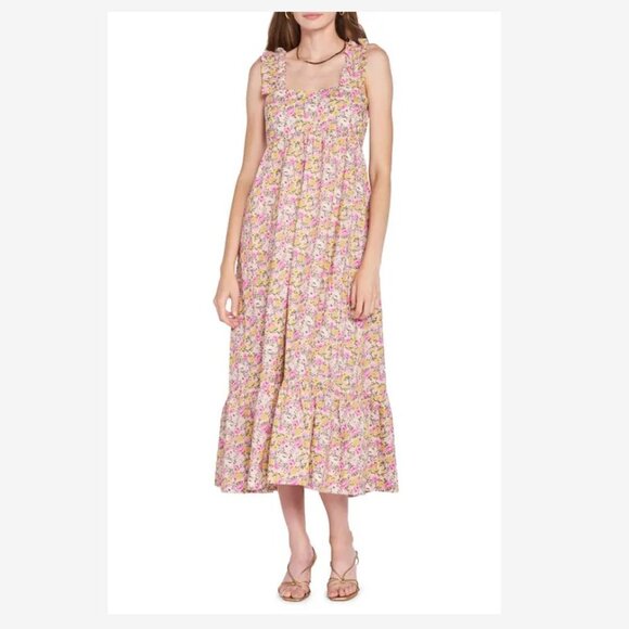 NWT En Saison Floral Cotton Poplin Sundress in Pink Size Small - Picture 1 of 8